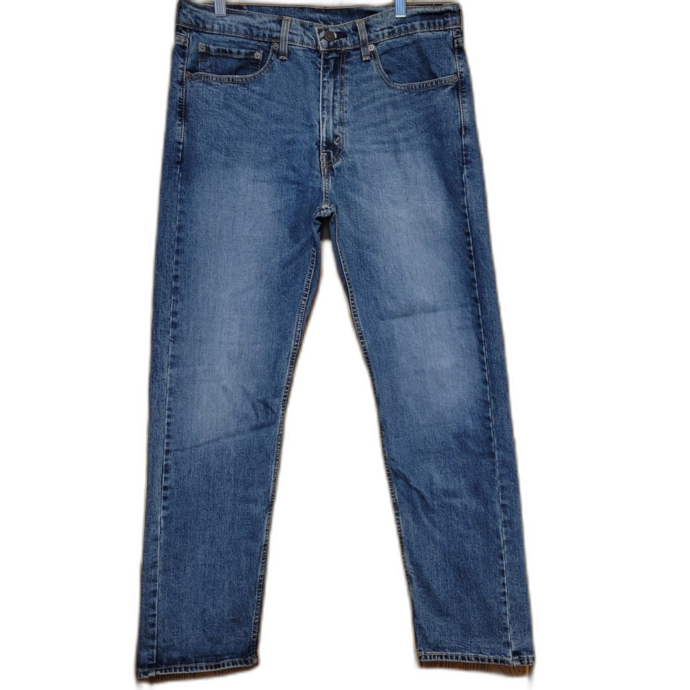 Levi's 501 Men's Straight Leg Jeans 34x34 Medium Wash Denim Distressed Cotton